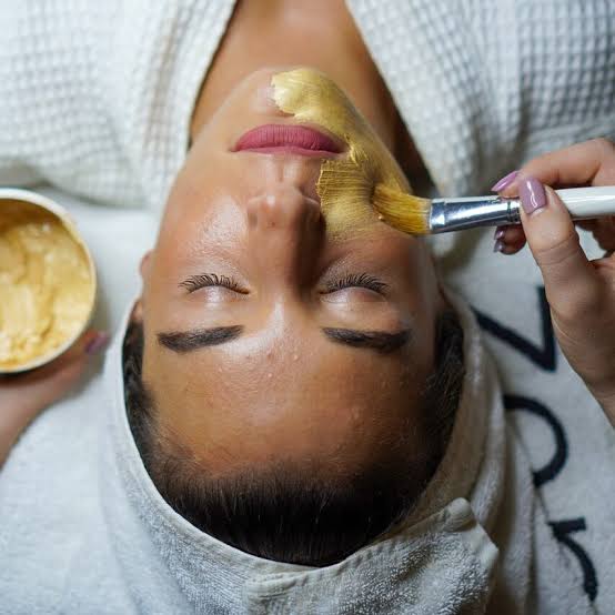 Luxury gold facial and skin care treatment